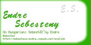 endre sebesteny business card